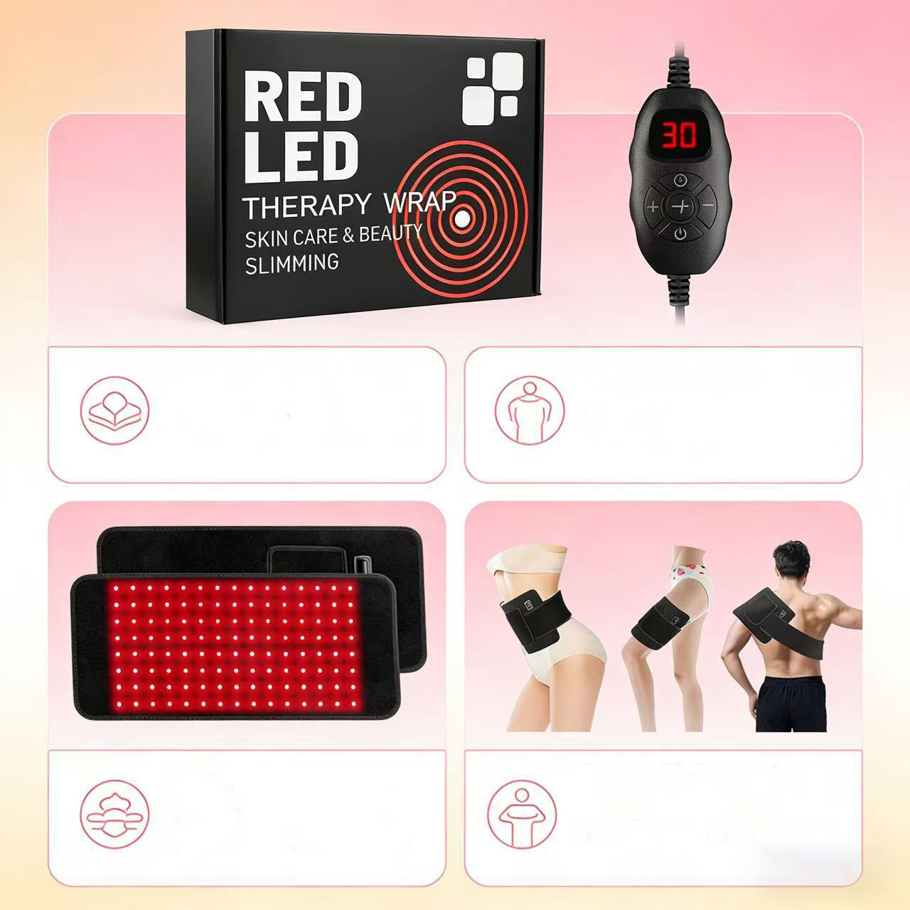 Portable Red Light Therapy Belt with Dual Wavelength
